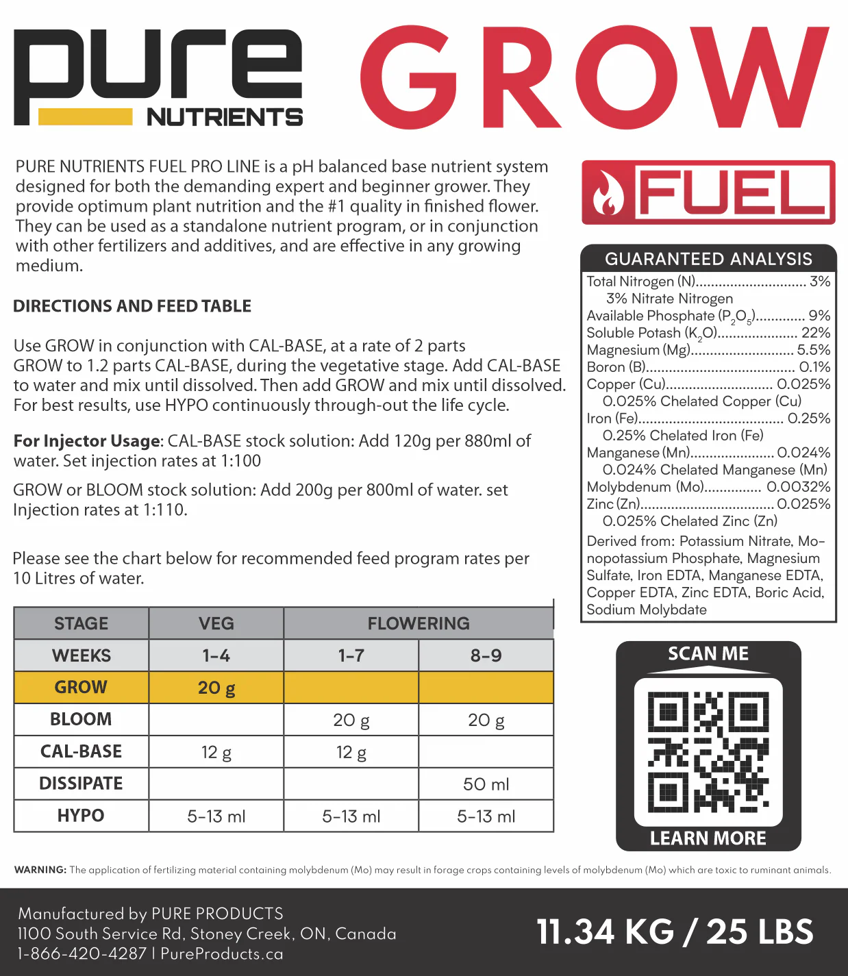 PURE FUEL Pro Line - GROW Formula 25LB - Image 8
